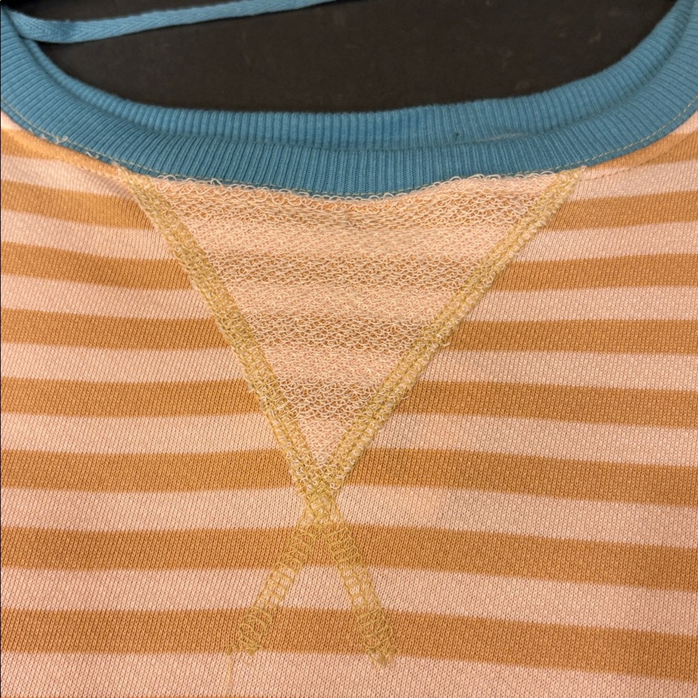 We The Free Peach & Cream Striped Oversized Long Sleeve Top - Picture 7 of 10